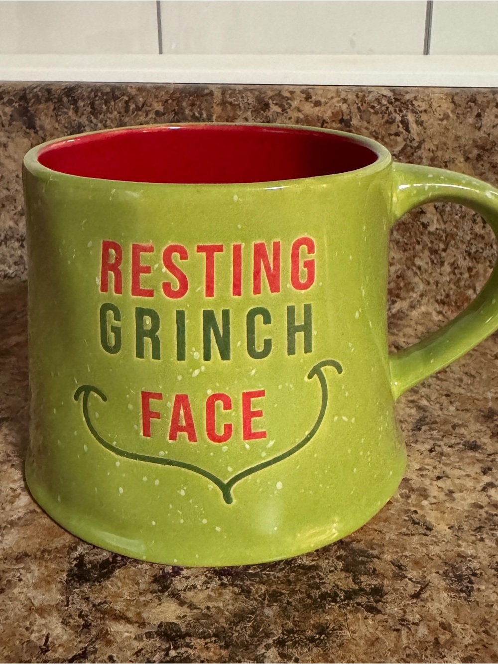 Resting Grinch Face Ceramic Holiday Mug